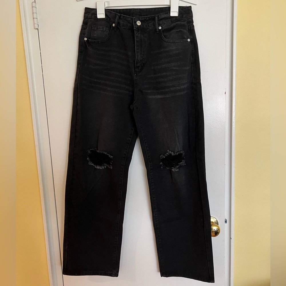 Shein black wide leg jeans